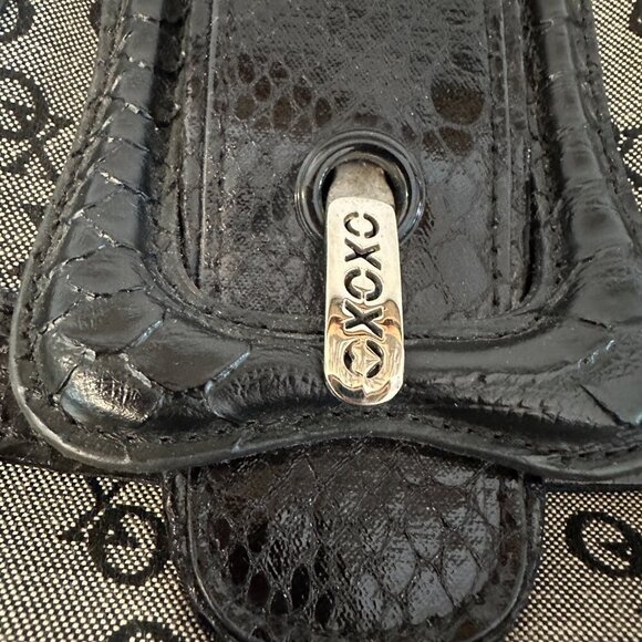 Vintage Small Black & Gray White XOXO Handbag Purse Inside Pockets Y2K - Picture 4 of 12